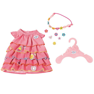 Одежда для куклы Zapf Creation Baby born 824-481 Бэби Борн Платье и ободок-украшение