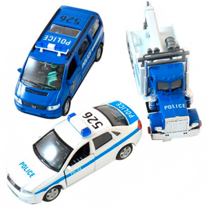 Машинка Welly 99610-3A Велли Игровой набор машин "Полиция" 3 шт