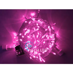 Rich LED Светодиодная гирлянда Нить 10 м, 220В, соединяемая, постоянного свечения, провод, розовая RL-S10C-220V-T