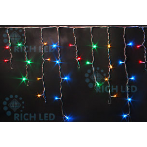 Rich LED RL-i3*0.5-B/M Уличная светодиодная Бахрома 3x0.5 м, мульти, пост свечение, провод черный