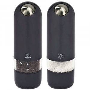 Набор мельниц для соли и перца электрич., 17 см,цвет:черный, кварц, Alaska Duo, Peugeot 2/28503