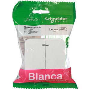 Выключатель Schneider Electric Blanca BLNVA105111 двухклавишный с изолирующей пластиной и индикатором