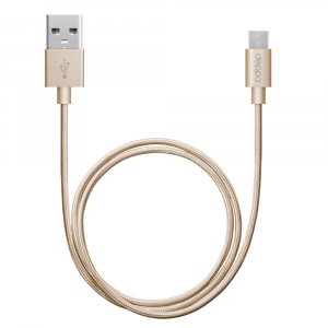 Кабель DEPPA Alum, micro USB B (m), USB A(m), 1.2м, золотистый [72191]