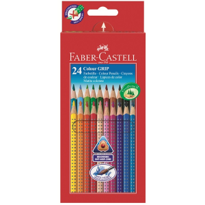 Карандаши цветные Faber-Castell Grip, 24 цветн, трехгран, заточен, 112424