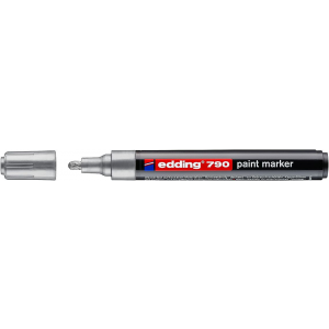 Маркер-краска лаковый (paint marker) EDDING 790, 2-4 мм, круглый наконечник, пластиковый корпус, серебряный E-790/54