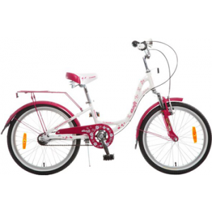 Велосипед Novatrack 20'' BUTTERFLY белый-бордовый алюм. Shimano NEXUS 3 скорости пер. торм. V-brake #098617