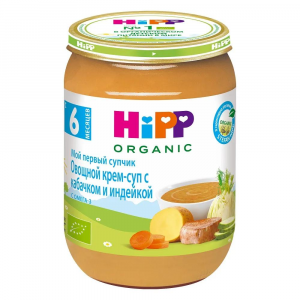 Крем-суп Hipp organic Овощной с кабачком и индейкой
