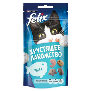 Хрустящее лакомство для взрослых кошек "Felix", с рыбой