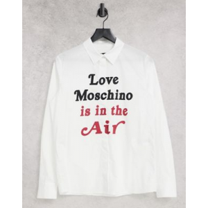 Женская рубашка с принтом Moschino Love Белая