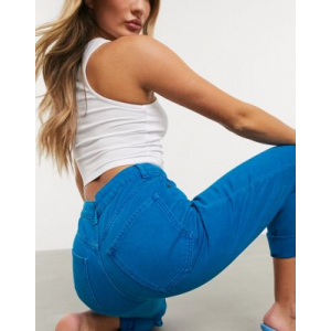 Синие винтажные женские джинсы с завышенной талией ASOS DESIGN