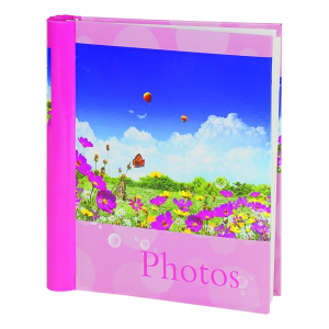 Фотоальбом BRAUBERG на 20 магнитных листов, 23х28 см, Дивный луг, розовый 390686