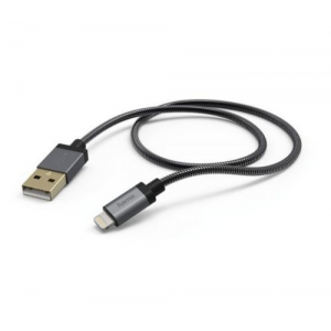 Кабель интерфейсный HAMA 00173626 Lightning (m)/USB A (m), 1.5м, черный