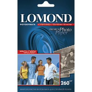 Фотобумага Lomond 260г/м2 20л, белый высокоглянцевое для струйной печати (1103102)