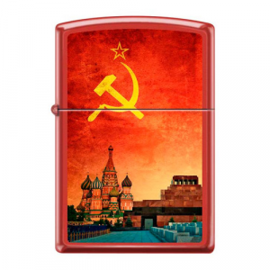 Зажигалка Zippo Красная Москва 233 Soviet Design латунь/сталь красный матовый