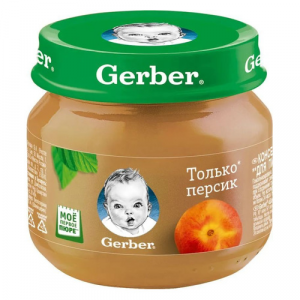 Пюре Gerber только персик с 4 месяцев