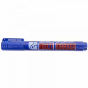 Маркер перманентный crown multi marker синий, пулевидный, 3 мм