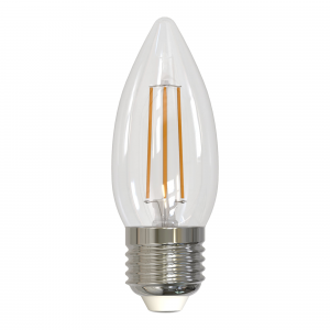 Led-c35-5w/ww/e27/cl/dim gla01tr лампа светодиодная диммируемая. форма свеча, прозрачная. серия air. теплый белый свет (3000K). Картон. ТМ Uniel, 1шт, UL-00003643