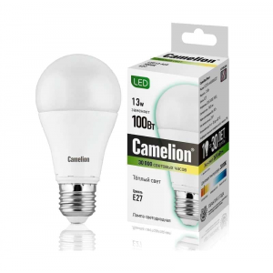 Лампа светодиодная LED13-A60/830/E27 13Вт грушевидная 3000К тепл. бел. E27 1045лм 220-240В Camelion 12045, 1шт