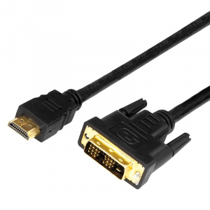 Шнур HDMI - DVI-D, 2м, Gold, с фильтрами REXANT, 10шт, REXANT, 17-6304