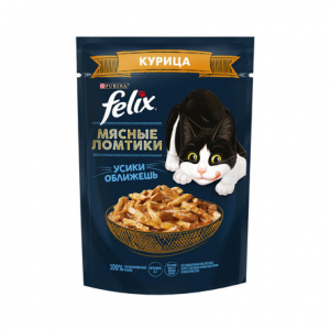 FELIX Мясные Ломтики, Корм консервированный полнорационный для взрослых кошек, с курицей, 75 гр