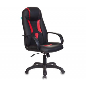 Компьютерное кресло Бюрократ Viking-8/bl+red искусственная кожа черная / красная