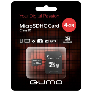 Карта памяти Micro SDHC 4Gb class 10 QUMO QM4GMICSDHC10