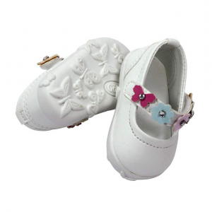 Обувь для кукол Gotz туфли белые с цветочным ремешком, 42-50 см