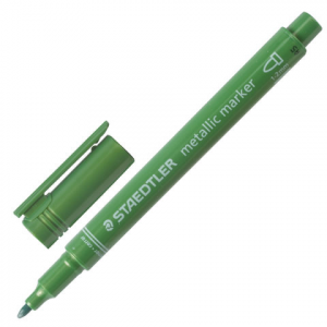 Маркер декоративный STAEDTLER, круглый наконечник, 2 мм, зеленый металлик 8323-553