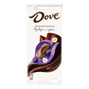Шоколад молочный Dove с изюмом и дробленым фундуком