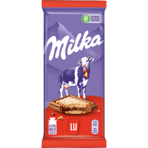 Шоколад молочный MILKA с печеньем Lu