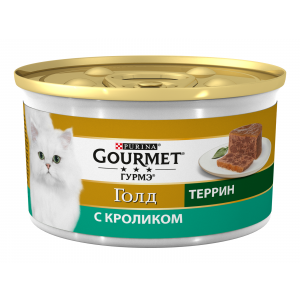 Консервы для кошек GOURMET Gold кусочки в паштете с кроликом по-французски