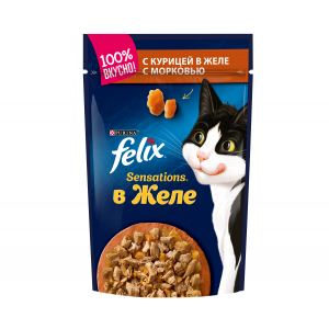 Корм для кошек Felix Sensation курица морковь