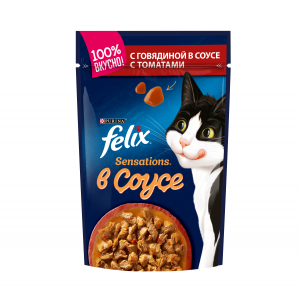 Корм для кошек Felix Sensation говядина томаты