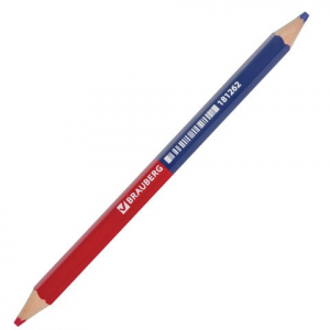 Карандаш двухцветный BRAUBERG красно-синий 4 мм