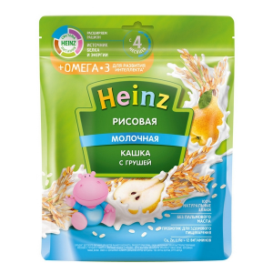 Каша Heinz Молочная рисовая с грушей (с 4 месяцев)