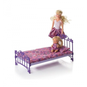 Кроватка ОГОНЕК с постельным бельем фиолетовая