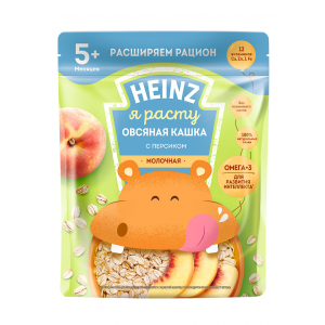 Каша Heinz молочная овсяная с персиком с 5 месяцев