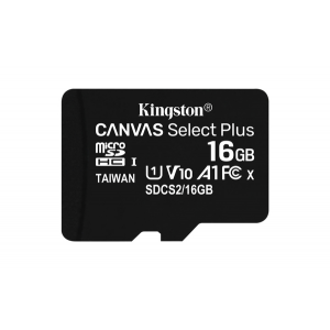 Карта памяти MicroSDHC 16GB Kingston Canvas Select 80R CL10 UHS-ISP (SDCS/16GBSP)