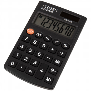 Калькулятор карманный "Citizen SLD-200NR", 8 разрядов, черный
