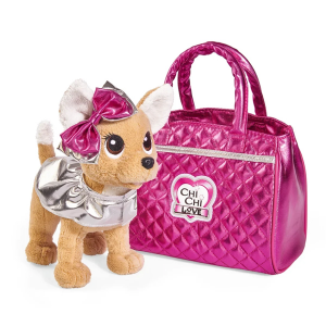 Simba (Симба) Плюшевая собачка "Chi-Chi love Гламур" с розовой сумочкой и бантом