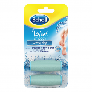 Сменные роликовые насадки Scholl Velvet Smooth Wet&Dry средней жёсткости
