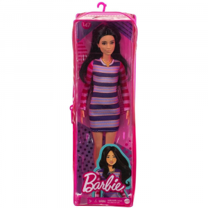 Кукла Mattel Barbie Игра с модой FBR37/GYB02 (брюнетка, полосатое платье) GYB02