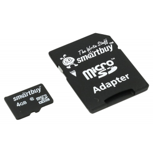С SmartBuy microSDHC lass 4 4GB карта памяти SB4GBSDCL4-01