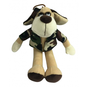 Мягкая игрушка Teddy Собака в камуфляжном костюме, 18 см