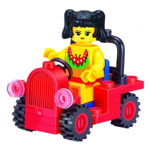 Brick Детский конструктор Girls Series Девочка в автомобиле, 34 детали