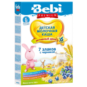 Каша Bebi Молочная 7 злаков с черникой (с 6 месяцев)
