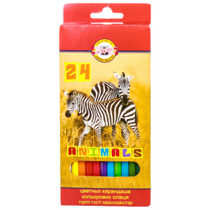 Koh-i-Noor Набор карандашей "Животные", 24 цвета
