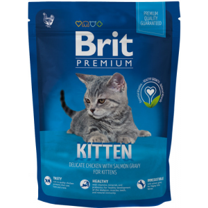 Сухой корм для котят Brit Premium Kitten, курица в лососевом соусе, 0,3кг