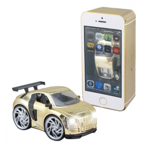 Машина в коробк-смартфоне золотая Shenzhen Toys