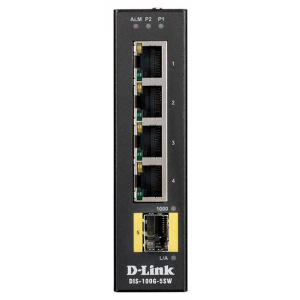 Коммутатор D-Link DIS-100G-5SW/A1A Промышленный неуправляемый с 4 портами 10/100/1000Base-T 1 портом 1000Base-X SFP